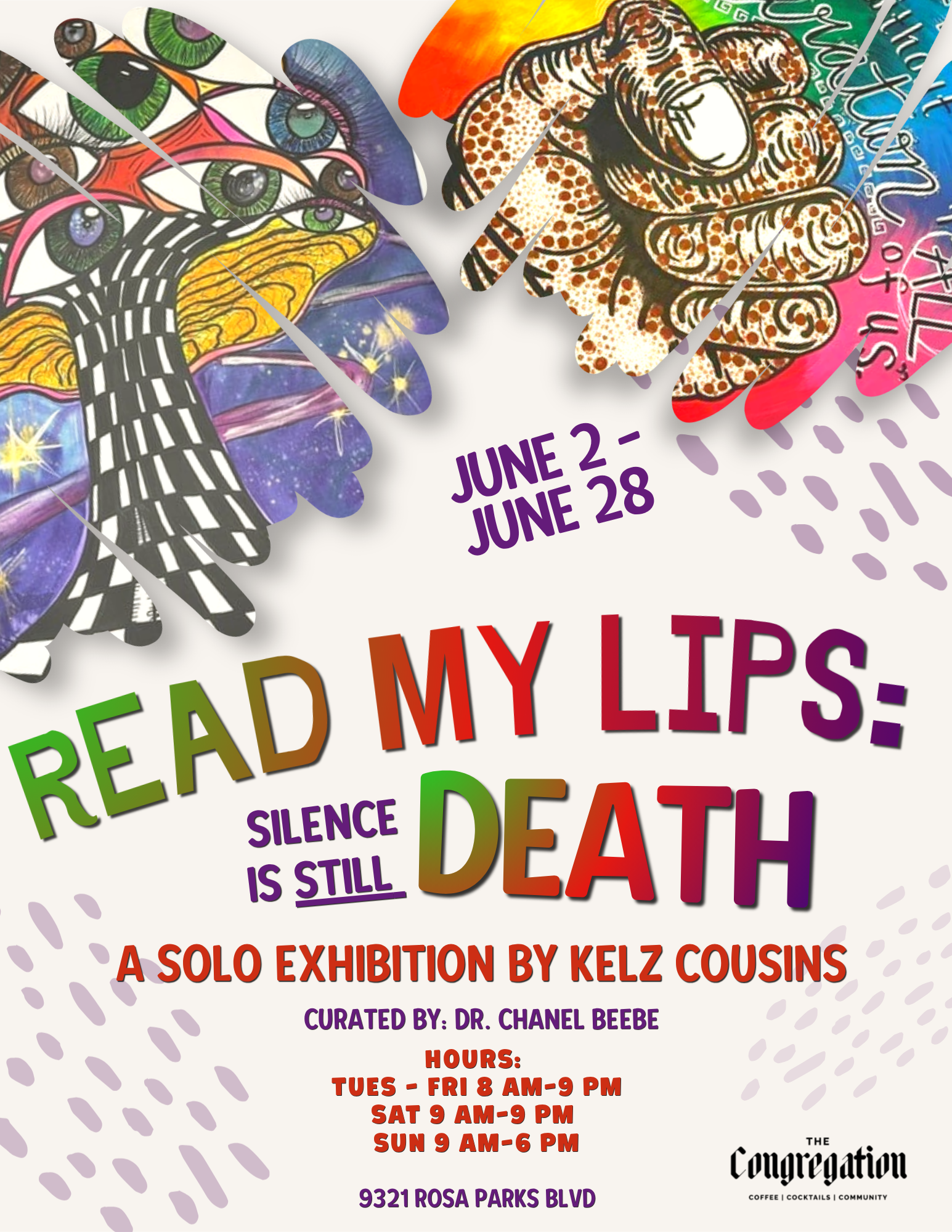 June Exhibition at The Congregation: READ MY LIPS: Silence is STILL Death