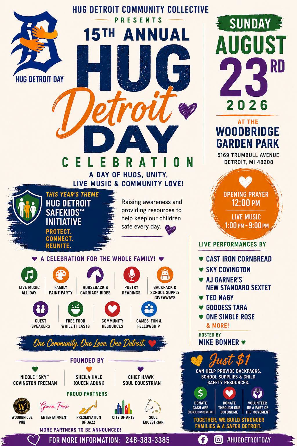 15th Annual Hug Detroit Day Celebration Introduces the Hug Detroit SafeKids™ Initiative