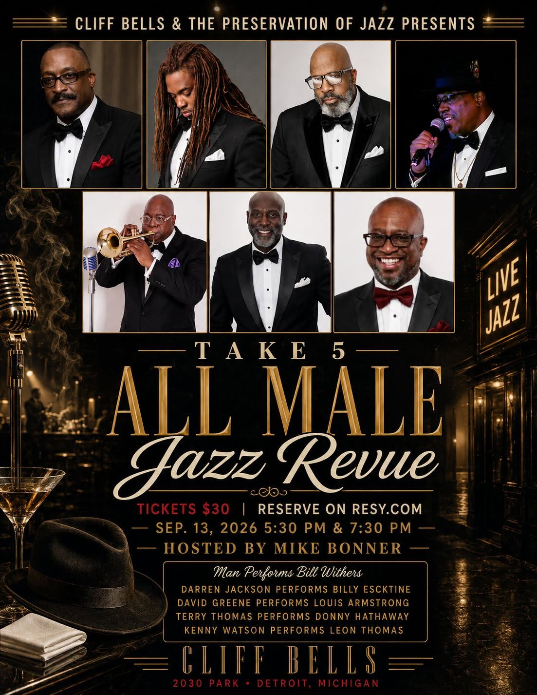 Take 5 : All Male Jazz Revue Hosted by Mike Bonner