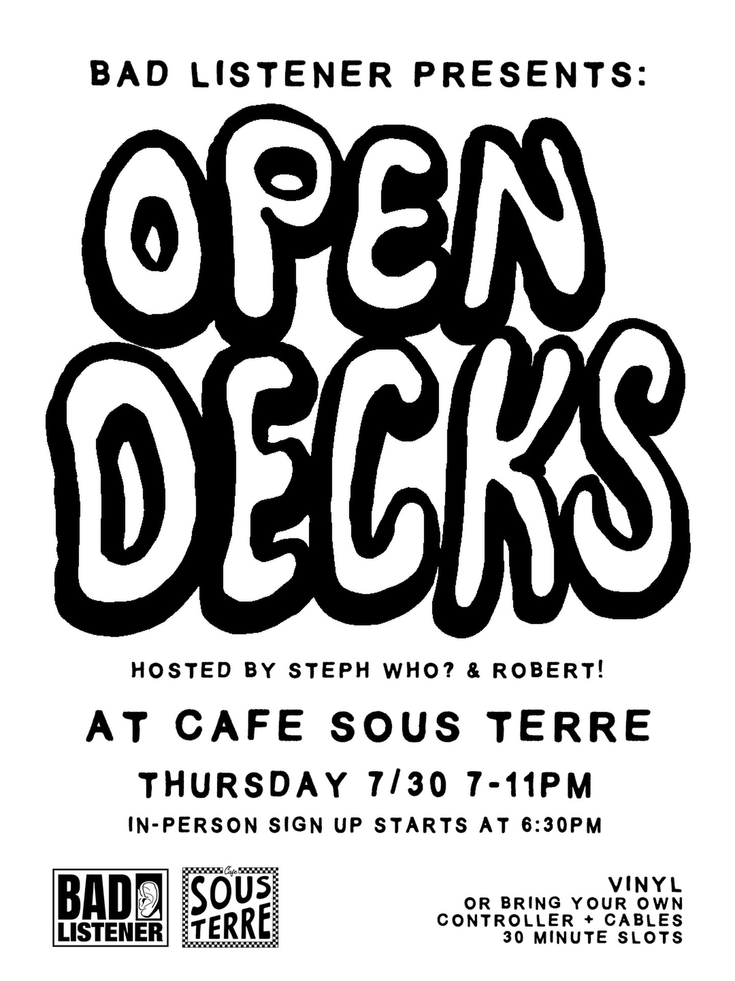 BAD LISTENER Open Decks