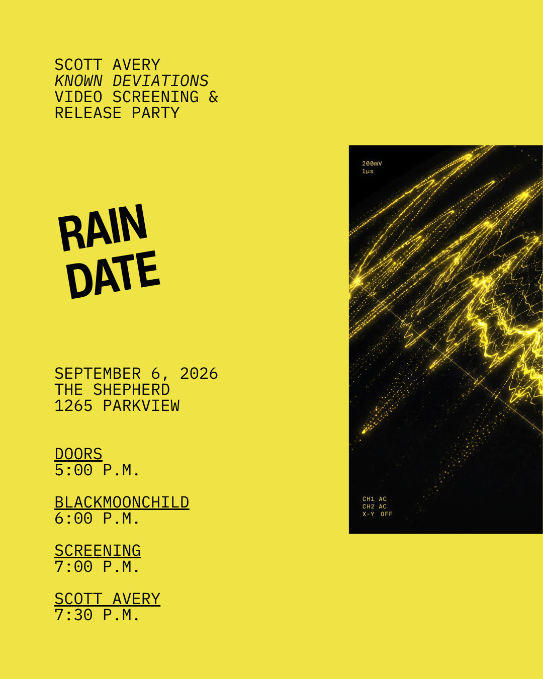 Scott Avery Known Deviations Video Screening & Release Party