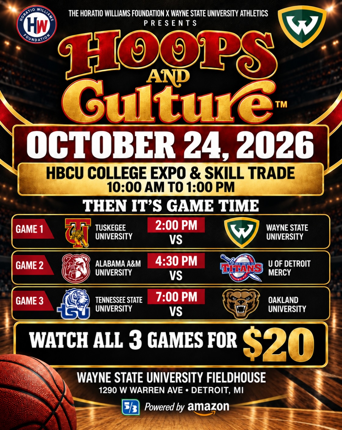 Hoops and Culture HBCU College Expo, Skill Trade, & Basketball Games
