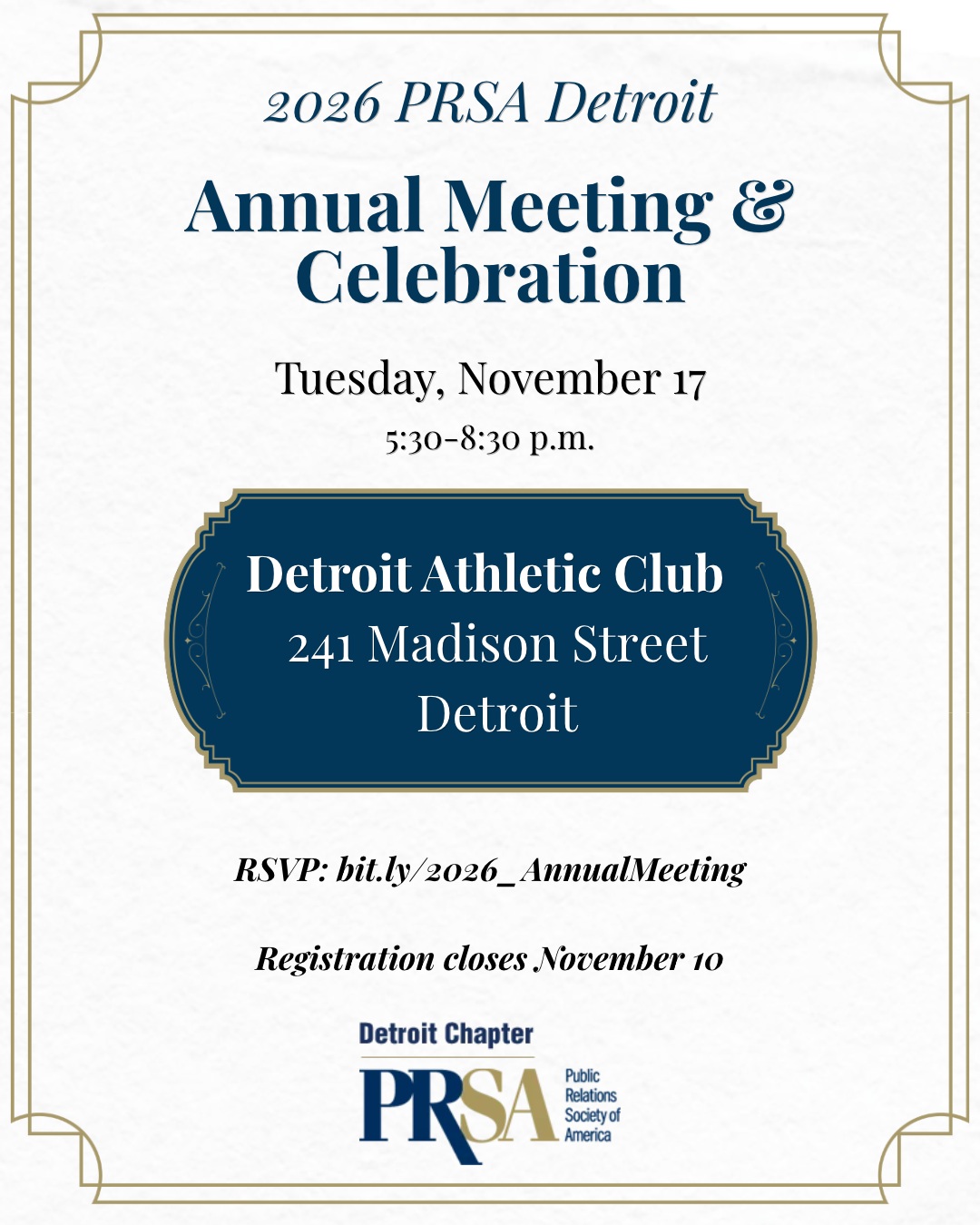 2026 PRSA Detroit Annual Meeting & Celebration