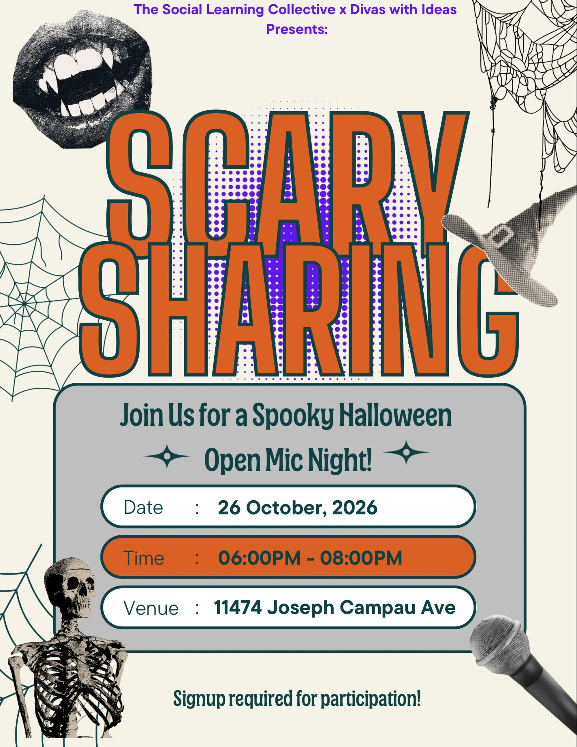 SCARY SHARING: A Spooky Halloween Open Mic Night